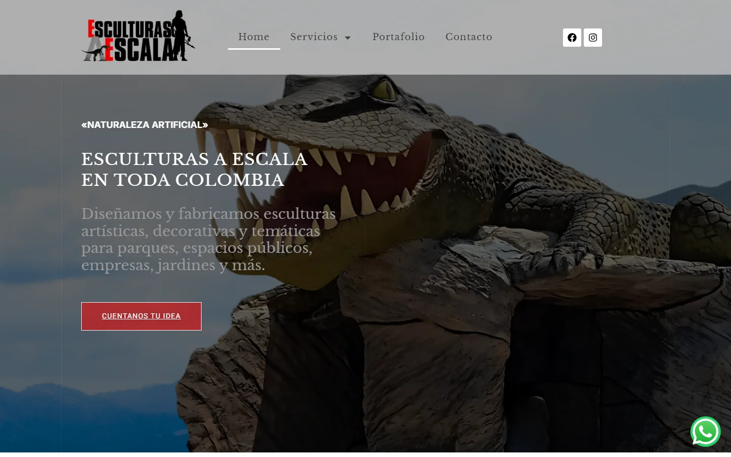 Página de inicio de Esculturas a Escala: captura real en escritorio