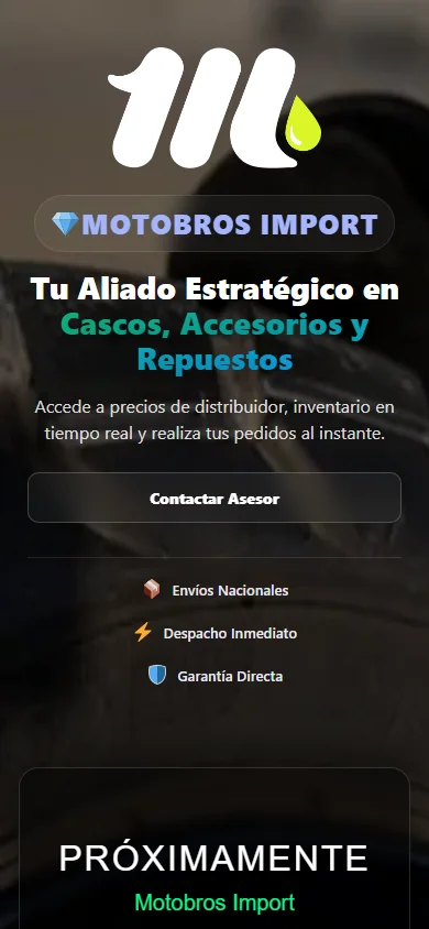 Captura real móvil de Motobros Import