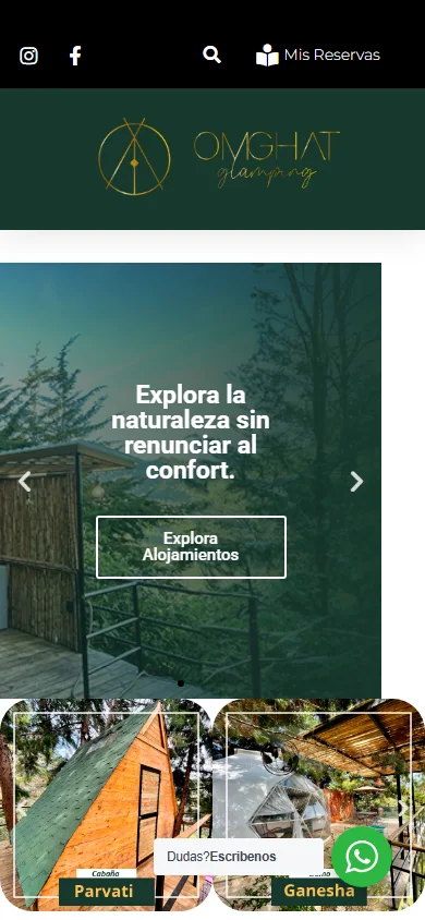 Captura real móvil de OMGHAT Glamping