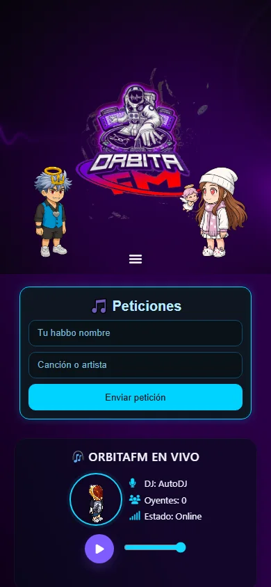 Captura real móvil de Órbita FM