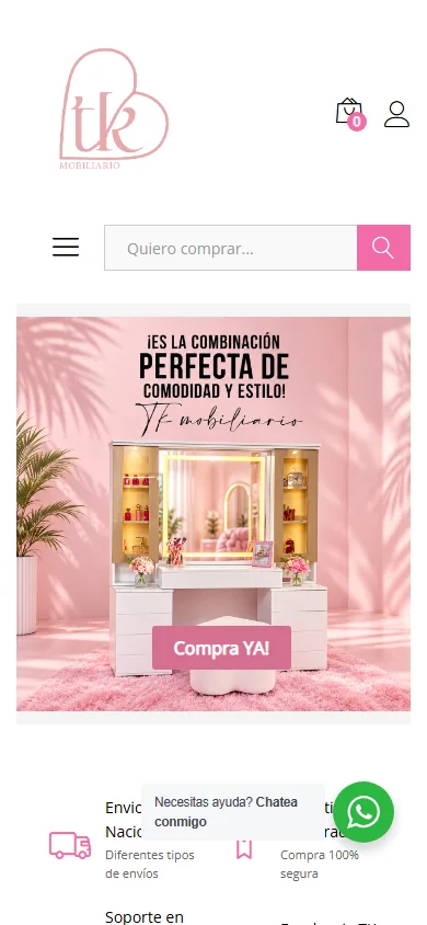 Captura real móvil de TK Mobiliario